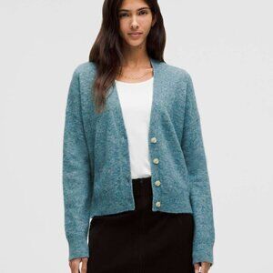NWT lululemon Alpaca Wool-Blend Cardigan Sweater Glacier Lake Sz Small